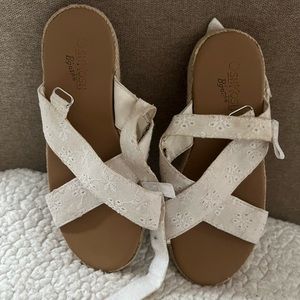 White sandals